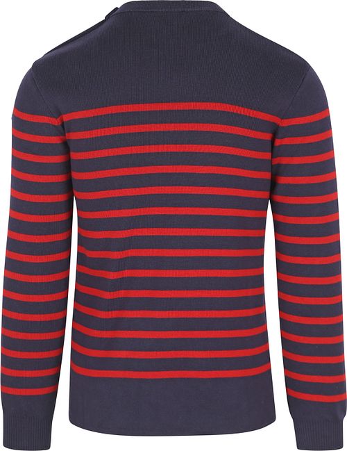 Armor-Lux Sweter Groix w paski granatowo-czerwony Product / Achterkant