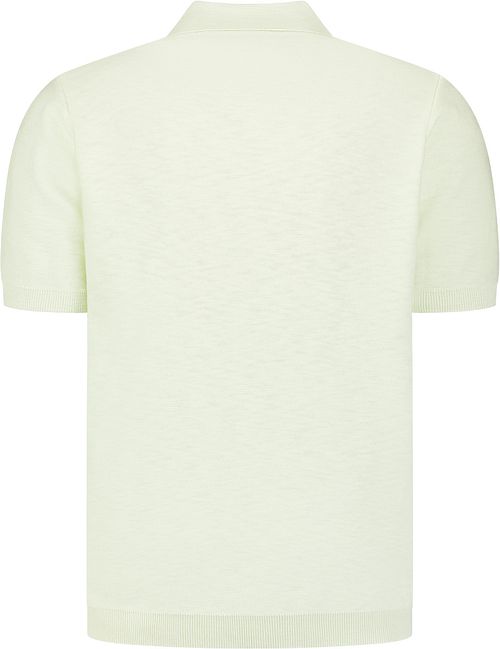 Dzianinowa koszulka polo No Excess Slub w kolorze jasnozielonym Product / Achterkant