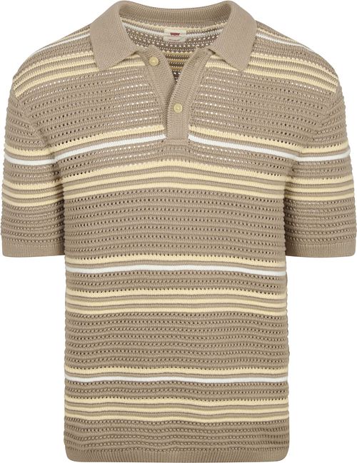 Koszulka polo Levi's Knit Stripe w kolorze beżowym Product