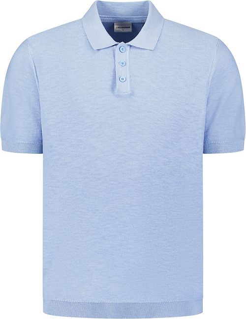 No Excess Strikket Slub Poloshirt Lyseblå Product