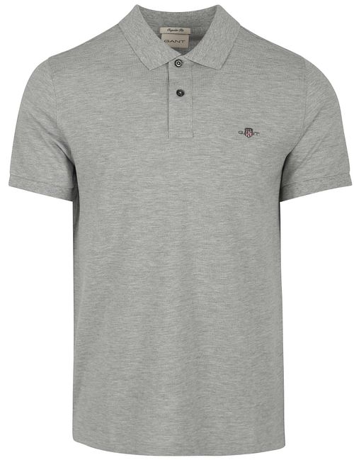 Polo piqué Gant Shield grigia Product