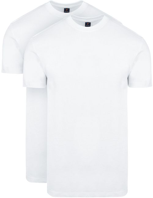 Suitable Obra T-Shirt z wysokim, okrągłym dekoltem, białe 2-pack Product
