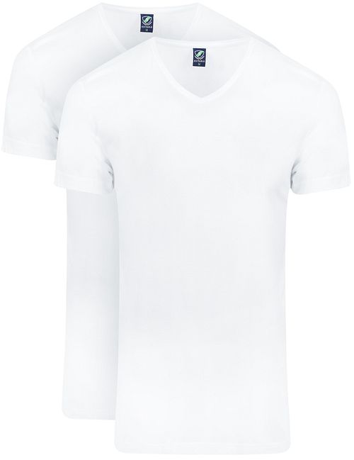 Suitable Vibambo T-Shirt con scollo a V bianca 2-pack Product
