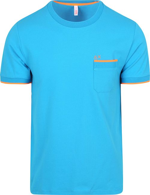 Sun68 T-Shirt Piqué Fluo Stripe Blu Product