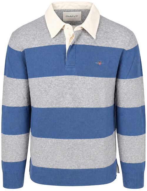 Gant Rugger Polo Knitted Lambswool Blue-Grey
