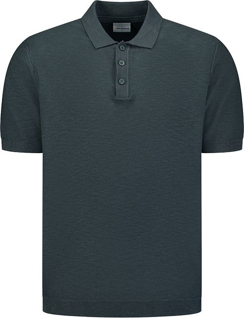 No Excess Knitted Slub Polo Shirt Dark Steel Product