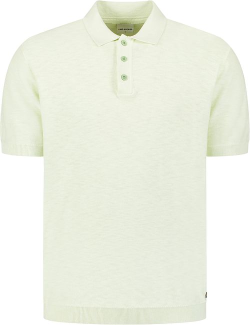 No Excess Knitted Slub Polo Shirt Light Green Product
