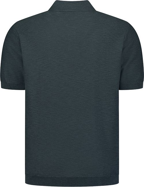 No Excess Strikket Slub Poloshirt Dark Steel Product / Achterkant