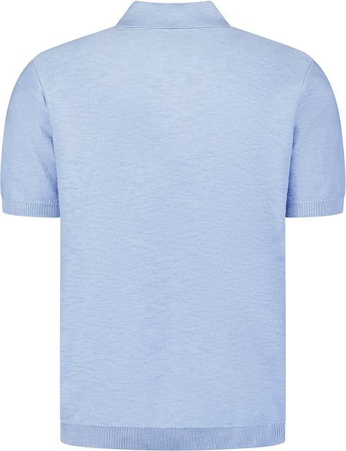 No Excess Strikket Slub Poloshirt Lyseblå Product / Achterkant