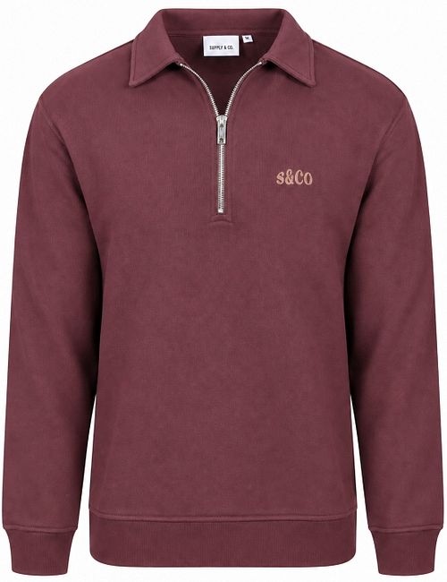 Supply & Co Sweat Polocollar Zip Aarav Brown