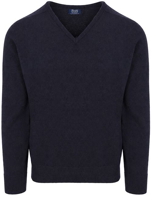 William Lockie V-Hals Lamswol Navy