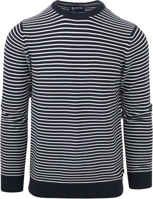 Suitable Respect Trui Otto Blauw Streep Product