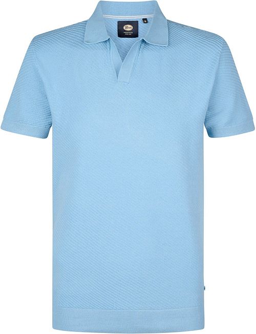 Petrol Strikket Polo Lyseblå Product