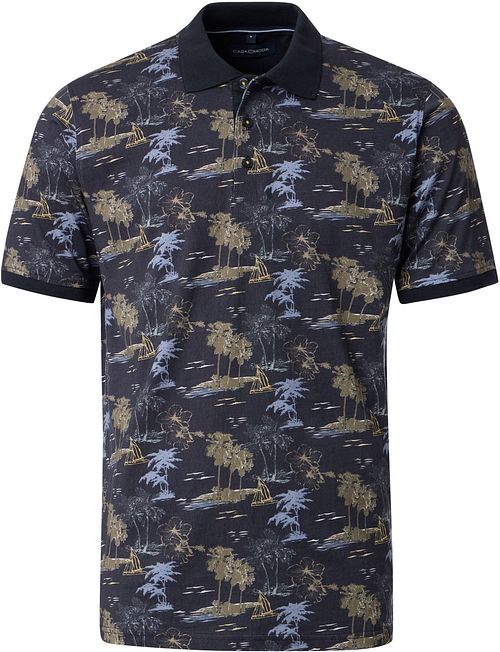 Polo CASAMODA con estampado en azul marino Product