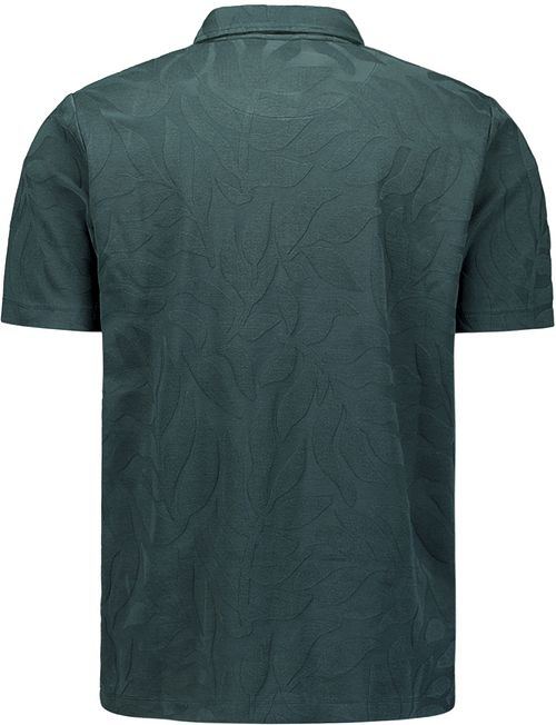 Żakardowa koszulka polo No Excess z zamkiem half zip w kolorze granatowym Product / Achterkant