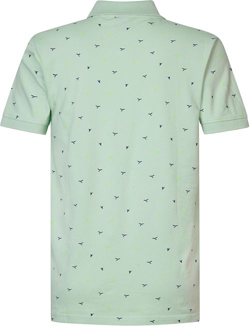 Petrol Polo Shirt Seashore Print Green Product / Achterkant