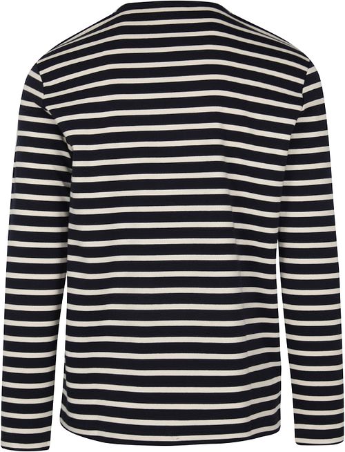 KnowledgeCotton Apparel Langermetrøye T-skjorte Striper Mørkeblå Product / Achterkant