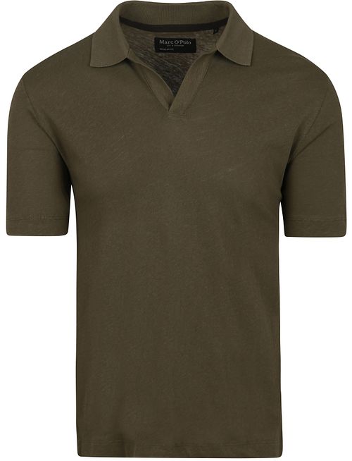 Marc O'Polo Poloshirt Riva Linen Blend Olijfgroen Product