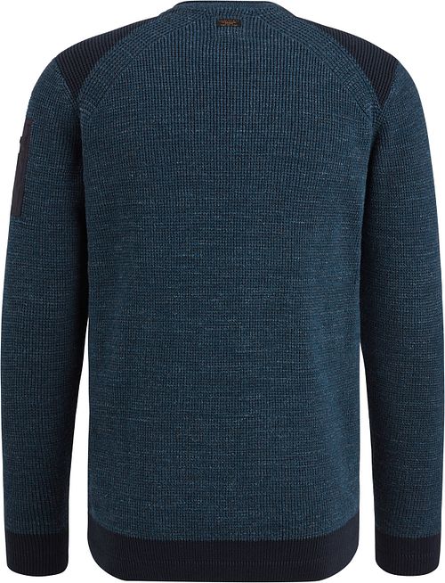 PME Legend Trui Rib Melange Navy Product / Achterkant