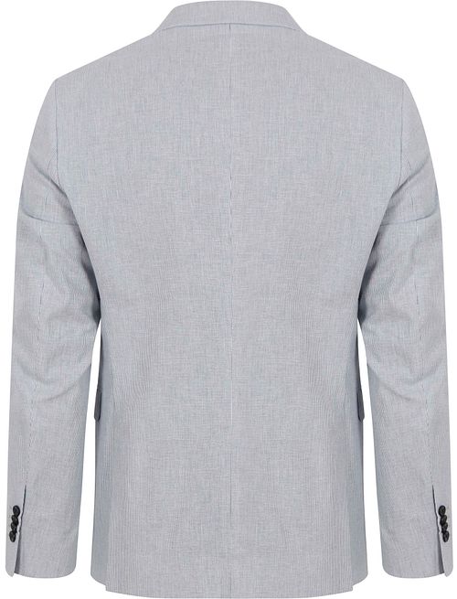 Suitable Blazer Linnen Streep Lichtblauw Product / Achterkant