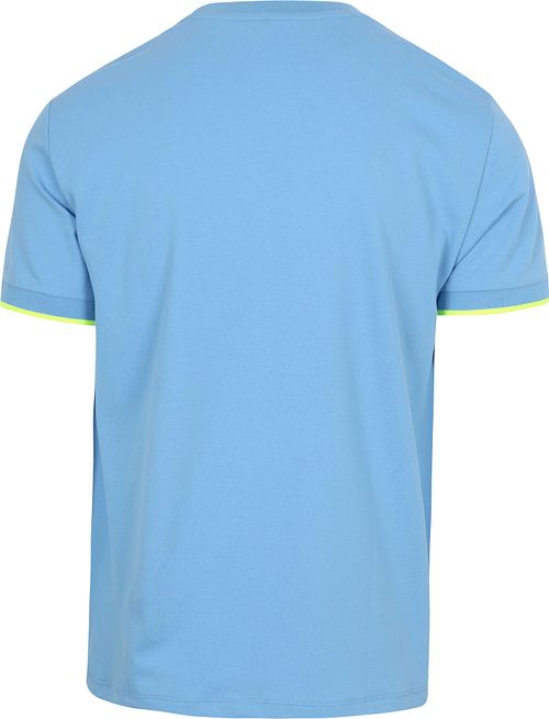 Sun68 T-Shirt Piqué Fluo Stripe azul claro Product / Achterkant