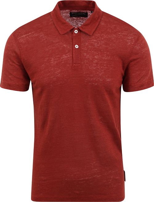 Marc O'Polo Poloshirt i linned Rød Product