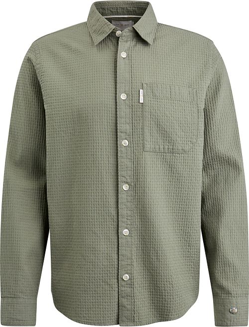 Overshirt Cast Iron a trama waffle verde Product