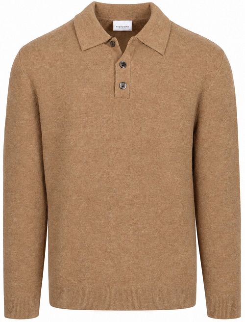 Profuomo Polo Manga Larga Lana Camel Product