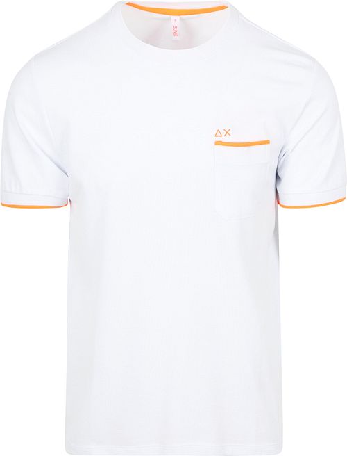 Sun68 T-Shirt z piki Fluo Stripe Biały Product