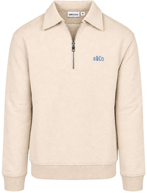 Supply & Co Sweat Polocollar Zip Aarav Brun