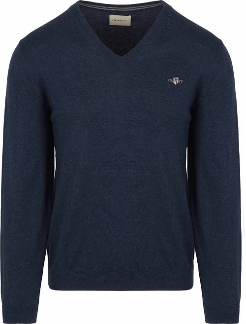 GANT Genser med V-hals Jeansblå Product
