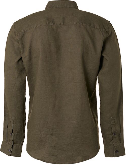 No Excess Koszula lniana w kolorze Army Green Product / Achterkant
