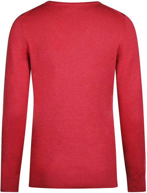 Steppin' Out Women Pullover Cotton Cashmere V-Neck Dark Pink Product / Achterkant
