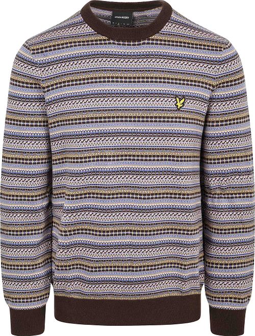 Lyle & Scott Pullover Crewneck Fairisle Ebony