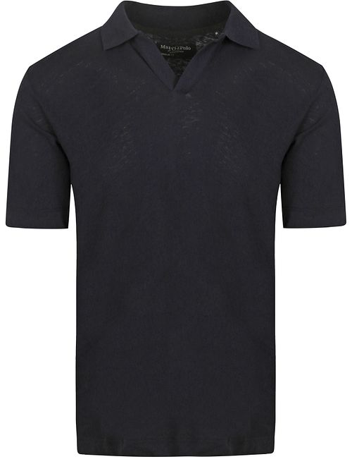 Marc O'Polo Polo Riva z mieszanki lnu w kolorze granatowym Product