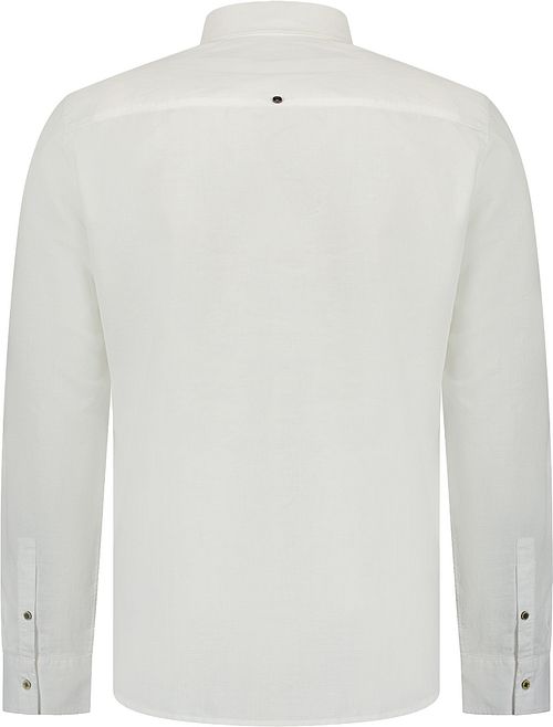 No Excess Linen Blend Camicia Kent White Product / Achterkant
