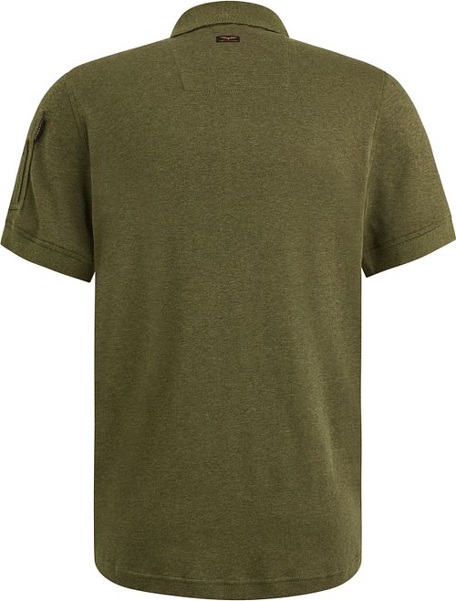 PME Legend Half-Zip Poloshirt Interlock Olivgrün Product / Achterkant