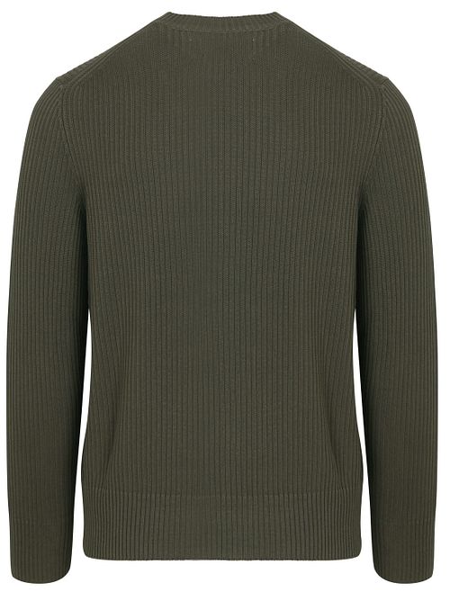 Sweter Marc O'Polo z prążkowanej dzianiny, zielony Product / Achterkant