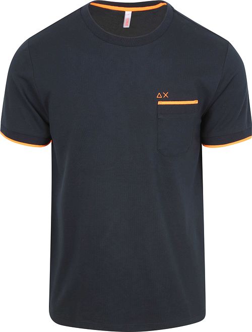 Sun68 Piqué T-Shirt Manches Longues Rayé Marine Product