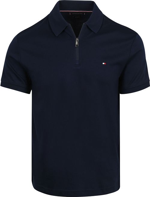 Tommy Hilfiger Half-Zip Polo Interlock Marineblå