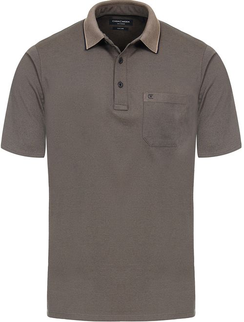 CASAMODA Poloshirt Stretch Melange Taupe Product