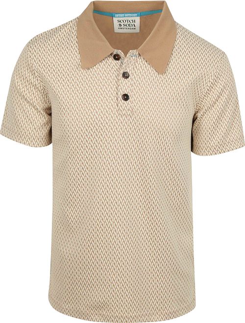 Scotch & Soda Strikket Polo Jacquard Beige Product