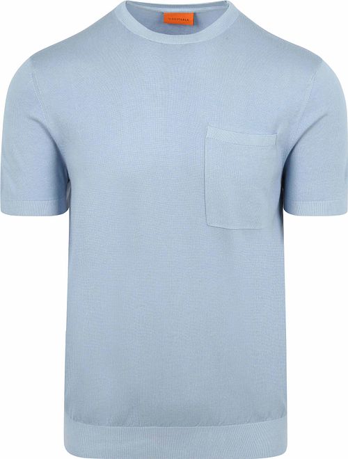 T-shirt Suitable Compact z kieszonką w kolorze błękitnym Product
