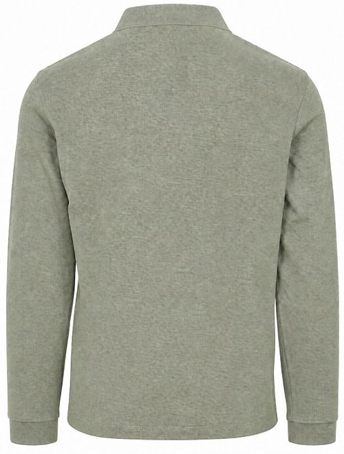 CASAMODA Longsleeve Polo Structure Groen Product / Achterkant
