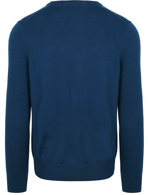 Suitable jersey de merino con cuello de pico azul índigo Product / Achterkant