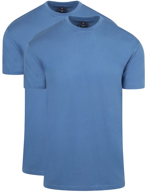 Suitable Obra T-shirt Høj Rundhals Mellemblå 2-pak Product