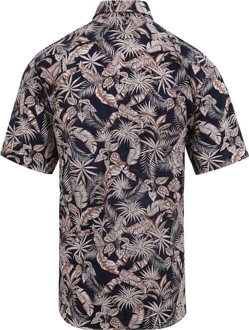 Suitable Short Sleeve Overhemd Linnen Simon Navy Product / Achterkant