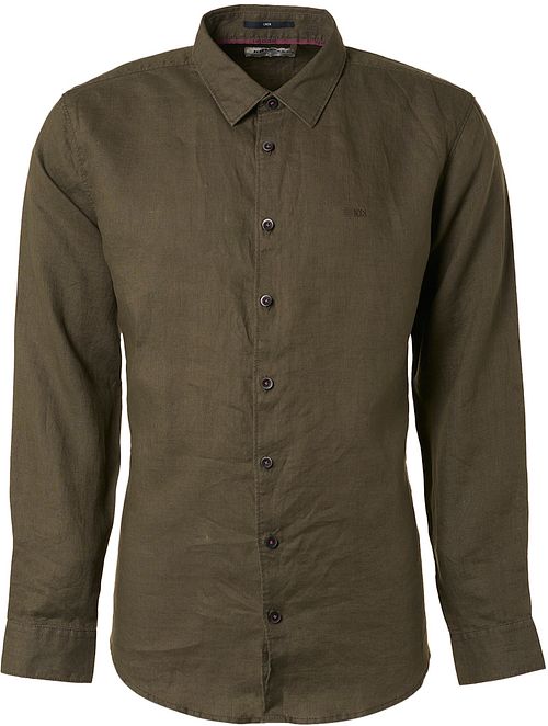 Camicia in lino No Excess verde army Product