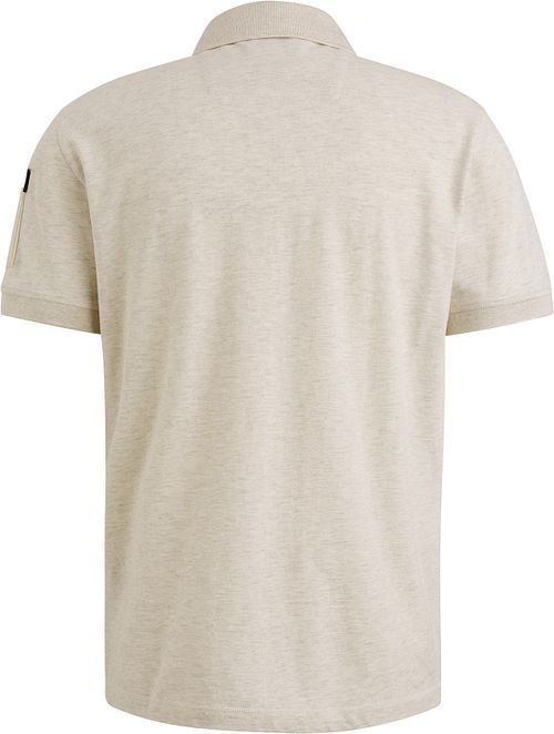 Polo PME Legend Demi-Zip Piqué Écru Product / Achterkant
