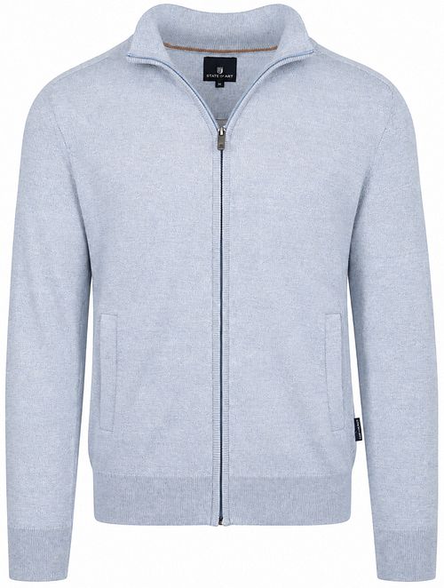 State of Art Cardigan Zip mouline mid blue